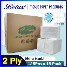 BELUX DINNER NAPKIN | 1CTN*16PKT*125s/1/8FOLD/2PLY