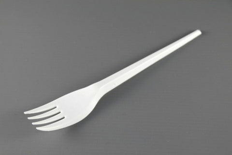 Plastic Fork- 7'' Plastic Fork(White) 50pcs/pkt