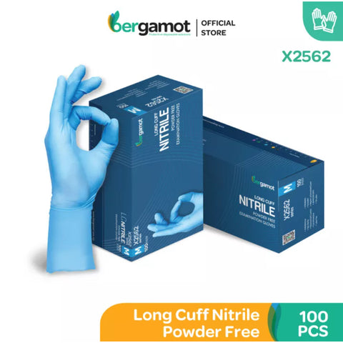 Bergamot © 12” Long Cuff Nitrile Powder Free Examination Glove (100pcs)